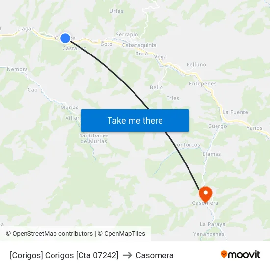 [Corigos]  Corigos [Cta 07242] to Casomera map