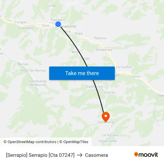 [Serrapio]  Serrapio [Cta 07247] to Casomera map
