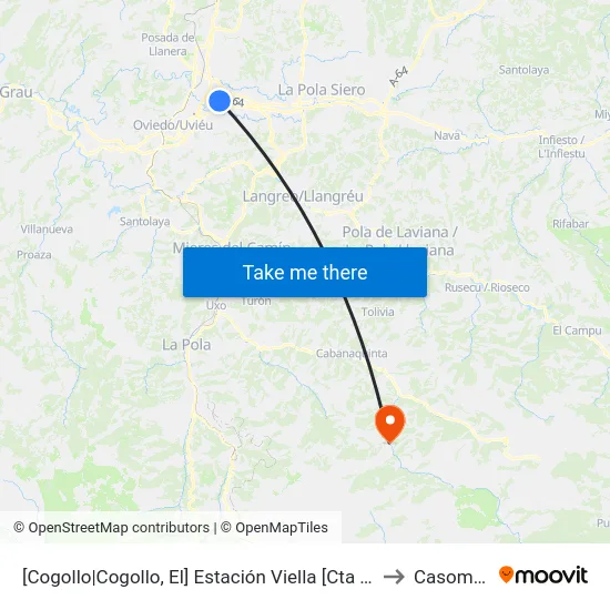[Cogollo|Cogollo, El]  Estación Viella [Cta 07412] to Casomera map