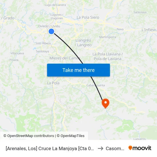 [Arenales, Los]  Cruce La Manjoya [Cta 07459] to Casomera map