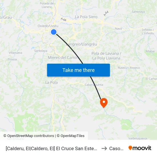 [Calderu, El|Caldero, El]  El Cruce San Esteban [Cta 07467] to Casomera map