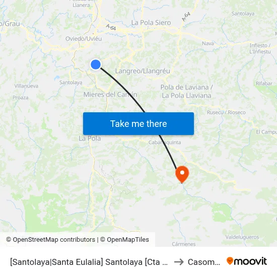 [Santolaya|Santa Eulalia]  Santolaya [Cta 07699] to Casomera map