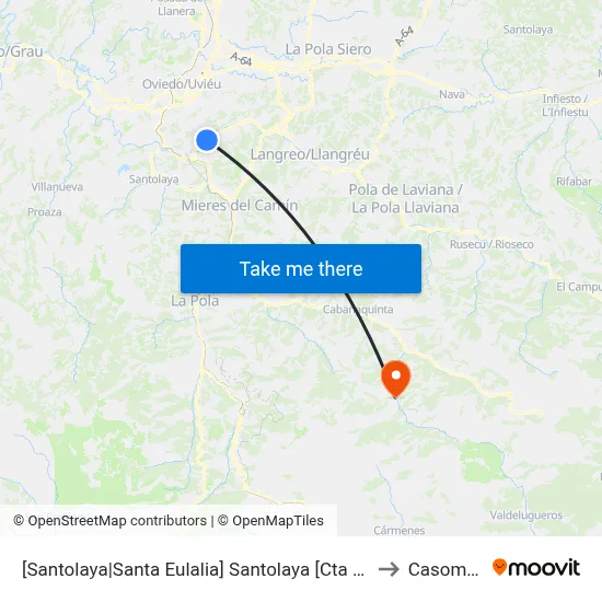 [Santolaya|Santa Eulalia]  Santolaya [Cta 07700] to Casomera map