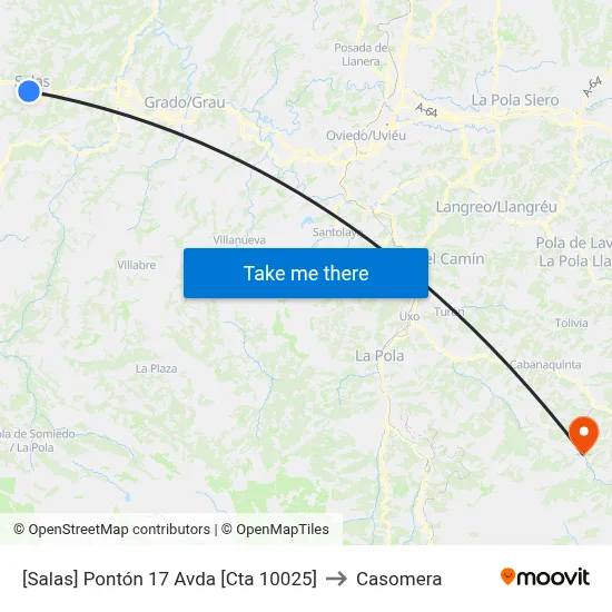 [Salas]  Pontón 17 Avda [Cta 10025] to Casomera map