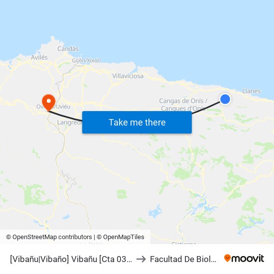 [Vibañu|Vibaño]  Vibañu [Cta 03779] to Facultad De Biología map