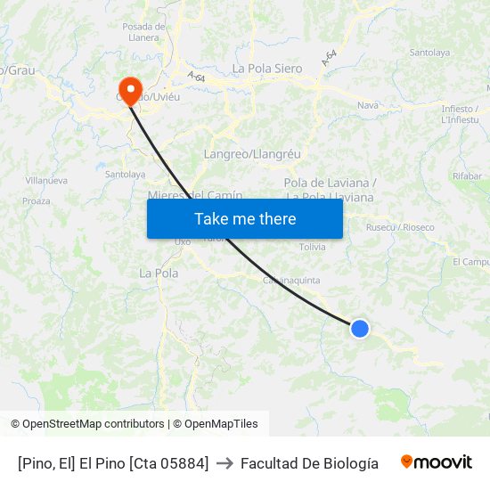 [Pino, El]  El Pino [Cta 05884] to Facultad De Biología map