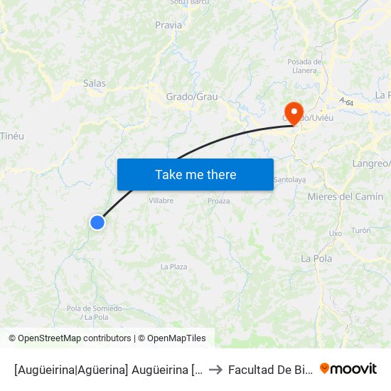 [Augüeirina|Agüerina]  Augüeirina [Cta 05999] to Facultad De Biología map