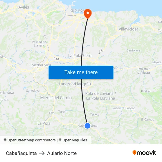 Cabañaquinta to Aulario Norte map