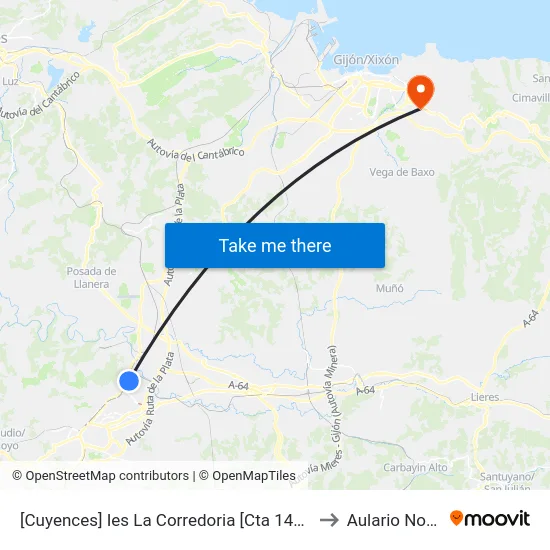 [Cuyences]  Ies La Corredoria [Cta 14198] to Aulario Norte map