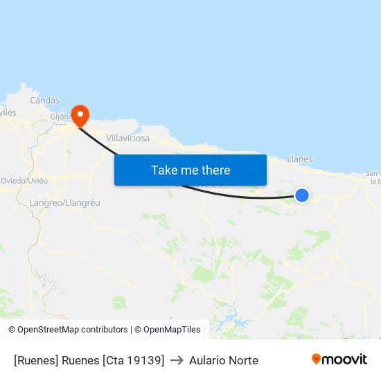 [Ruenes]  Ruenes [Cta 19139] to Aulario Norte map