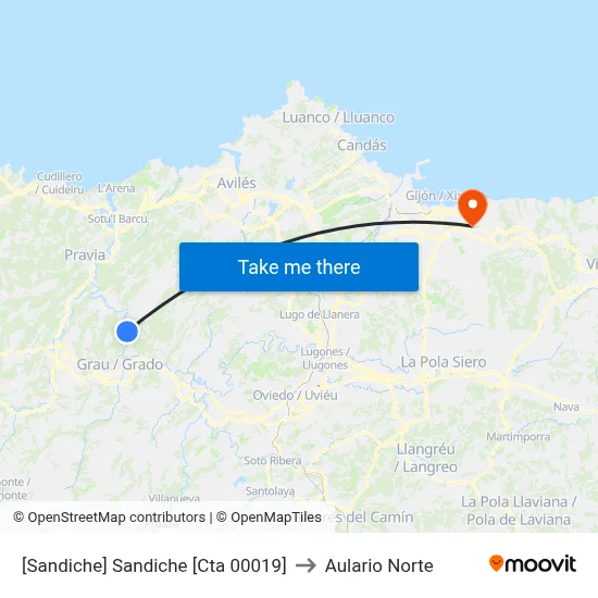 [Sandiche]  Sandiche [Cta 00019] to Aulario Norte map
