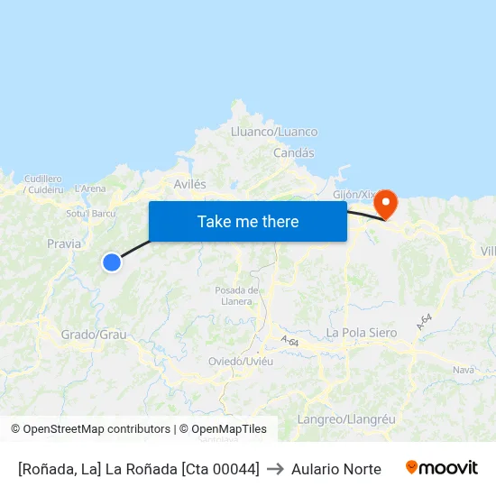 [Roñada, La]  La Roñada [Cta 00044] to Aulario Norte map