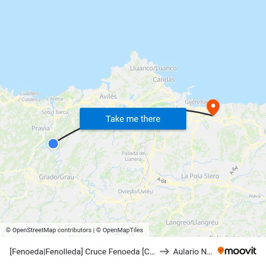 [Fenoeda|Fenolleda]  Cruce Fenoeda [Cta 00058] to Aulario Norte map