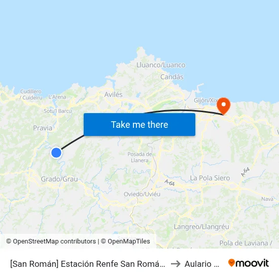 [San Román]  Estación Renfe San Román [Cta 00061] to Aulario Norte map