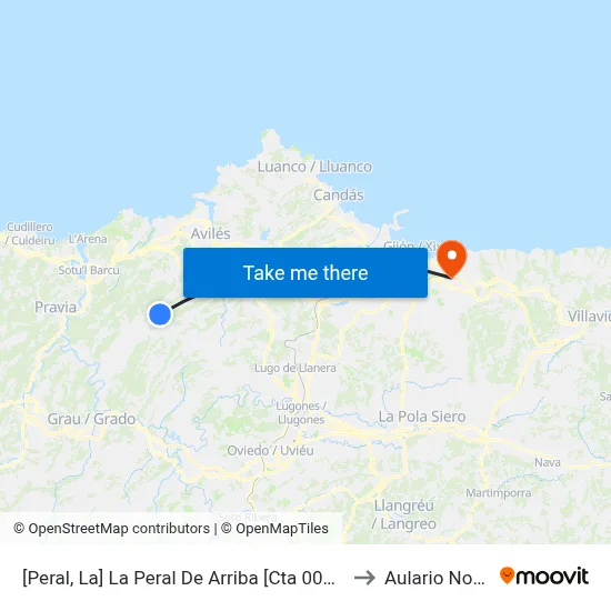 [Peral, La]  La Peral De Arriba [Cta 00104] to Aulario Norte map
