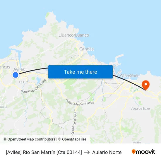 [Avilés]  Río San Martín [Cta 00144] to Aulario Norte map