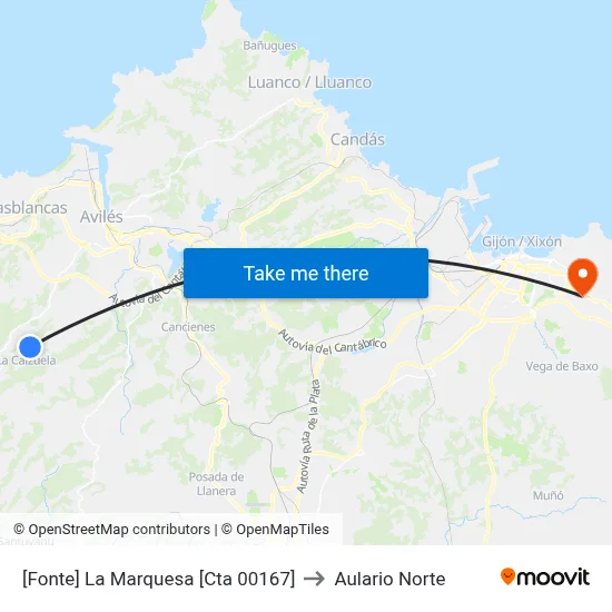 [Fonte]  La Marquesa [Cta 00167] to Aulario Norte map