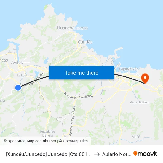 [Xuncéu/Juncedo]  Juncedo [Cta 00187] to Aulario Norte map
