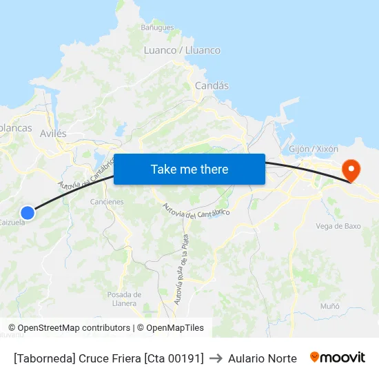 [Taborneda]  Cruce Friera [Cta 00191] to Aulario Norte map