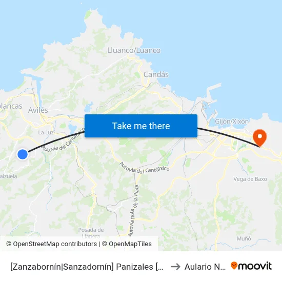 [Zanzabornín|Sanzadornín]  Panizales [Cta 00194] to Aulario Norte map