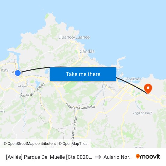 [Avilés]  Parque Del Muelle [Cta 00205] to Aulario Norte map