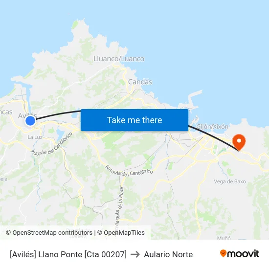 [Avilés]  Llano Ponte [Cta 00207] to Aulario Norte map