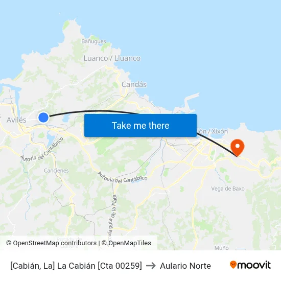 [Cabián, La]  La Cabián [Cta 00259] to Aulario Norte map