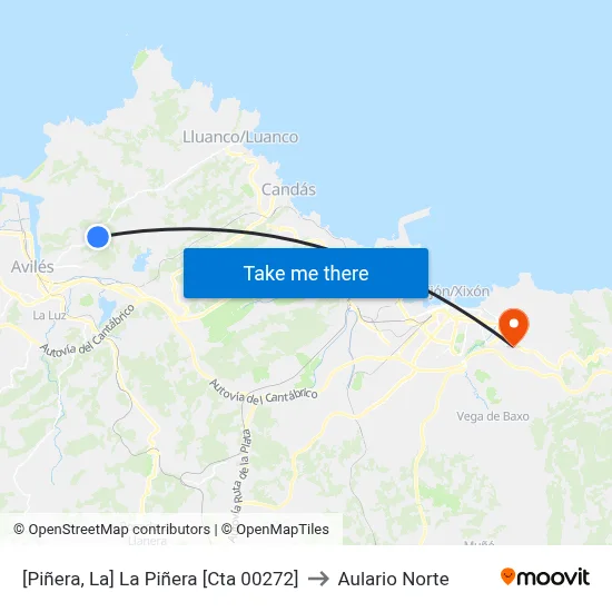 [Piñera, La]  La Piñera [Cta 00272] to Aulario Norte map