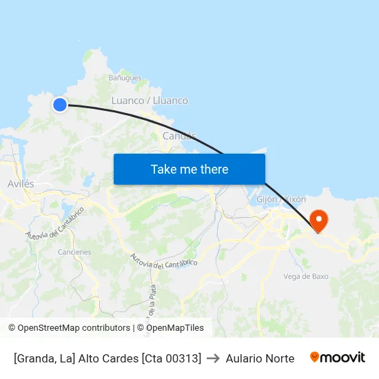 [Granda, La]  Alto Cardes [Cta 00313] to Aulario Norte map