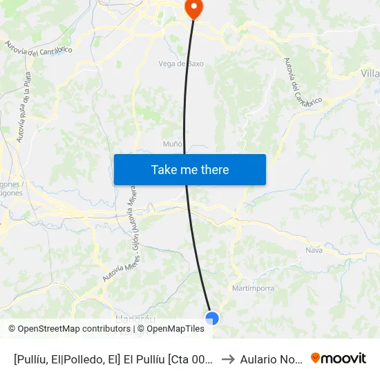 [Pullíu, El|Polledo, El]  El Pullíu [Cta 00356] to Aulario Norte map