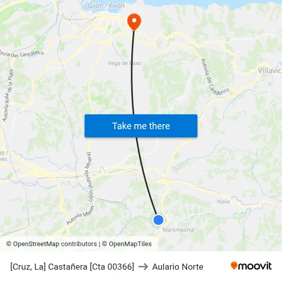 [Cruz, La]  Castañera [Cta 00366] to Aulario Norte map