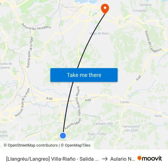[Llangréu/Langreo]  Villa-Riaño - Salida [Cta 00400] to Aulario Norte map