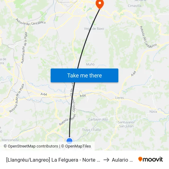 [Llangréu/Langreo]  La Felguera - Norte 6 [Cta 00415] to Aulario Norte map