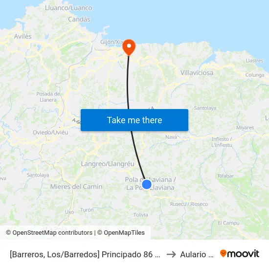 [Barreros, Los/Barredos]  Principado 86 Avda [Cta 00457] to Aulario Norte map