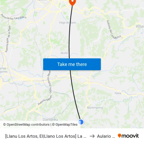 [Llanu Los Artos, El|Llano Los Artos]  La Huerta [Cta 00471] to Aulario Norte map