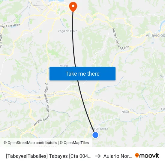 [Tabayes|Taballes]  Tabayes [Cta 00484] to Aulario Norte map