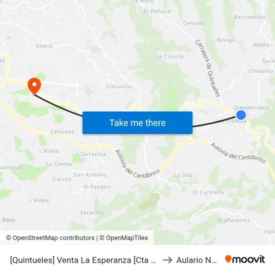 [Quintueles]  Venta La Esperanza [Cta 00517] to Aulario Norte map
