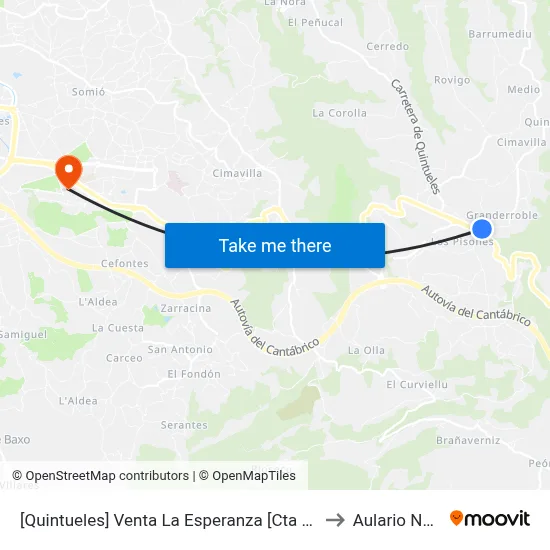 [Quintueles]  Venta La Esperanza [Cta 00518] to Aulario Norte map