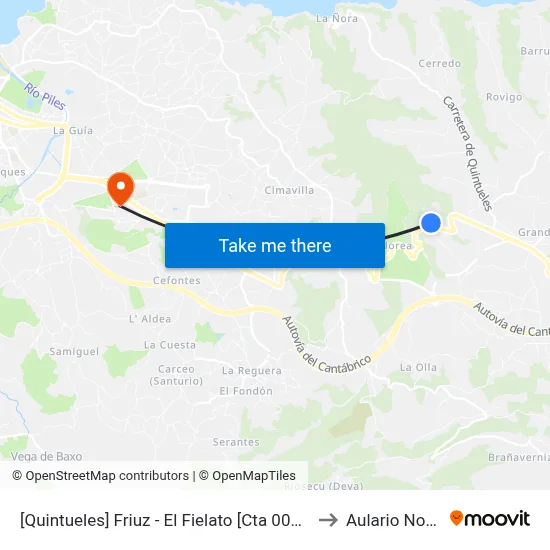 [Quintueles]  Friuz - El Fielato [Cta 00546] to Aulario Norte map