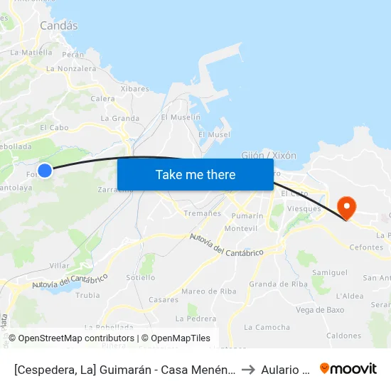 [Cespedera, La]  Guimarán - Casa Menéndez [Cta 00597] to Aulario Norte map
