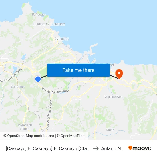 [Cascayu, El|Cascayo]  El Cascayu [Cta 00617] to Aulario Norte map