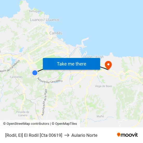 [Rodil, El]  El Rodil [Cta 00619] to Aulario Norte map