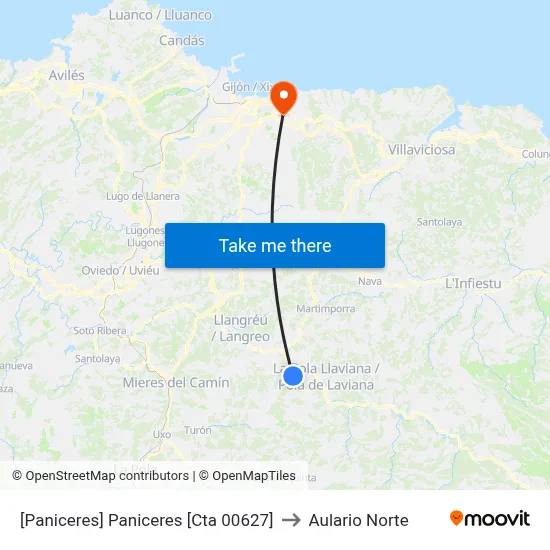 [Paniceres]  Paniceres [Cta 00627] to Aulario Norte map