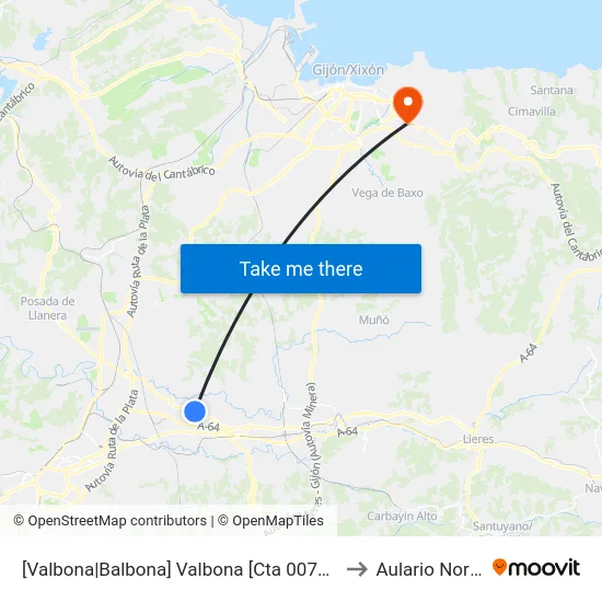 [Valbona|Balbona]  Valbona [Cta 00773] to Aulario Norte map
