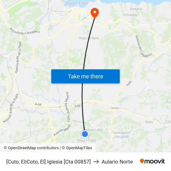 [Cuto, El|Coto, El]  Iglesia [Cta 00857] to Aulario Norte map