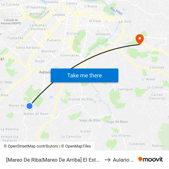 [Mareo De Riba|Mareo De Arriba]  El Estanco [Cta 00916] to Aulario Norte map