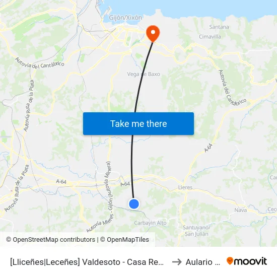 [Lliceñes|Leceñes]  Valdesoto - Casa Remigio [Cta 00939] to Aulario Norte map