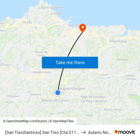 [San Tiso|Santirso]  San Tiso [Cta 01139] to Aulario Norte map