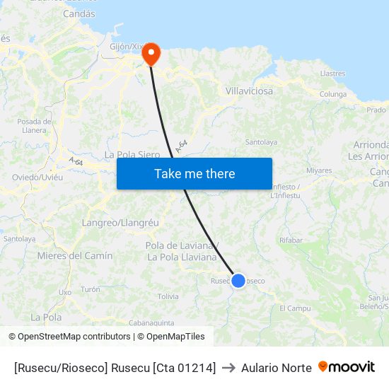 [Rusecu/Rioseco]  Rusecu [Cta 01214] to Aulario Norte map