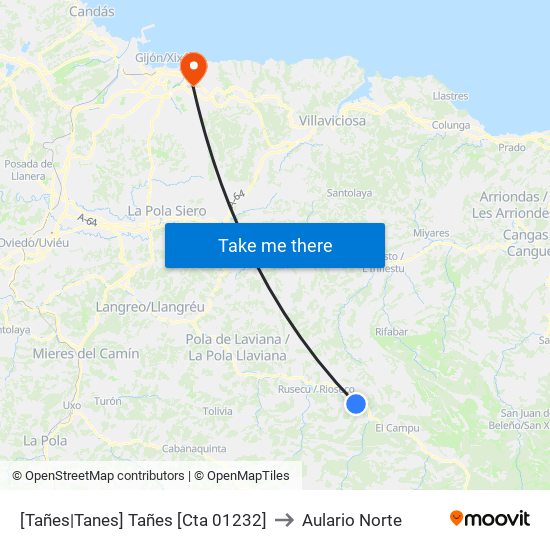 [Tañes|Tanes]  Tañes [Cta 01232] to Aulario Norte map